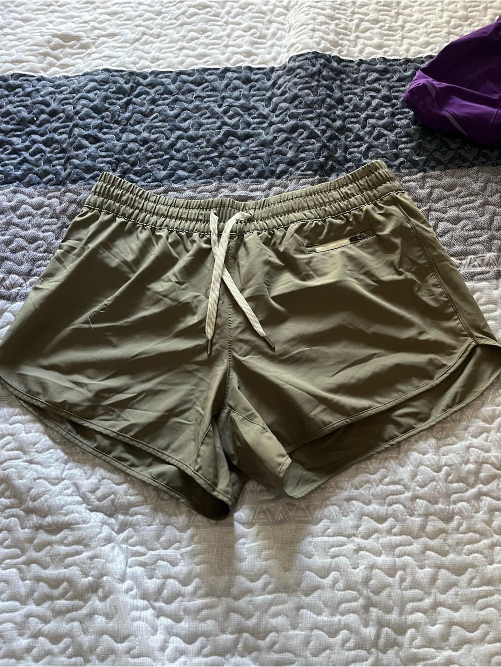Women's Vuori Olive Green Active Drawstring Shorts